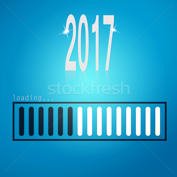 Blue loading bar yeaer 2017 Stock photo © tang90246