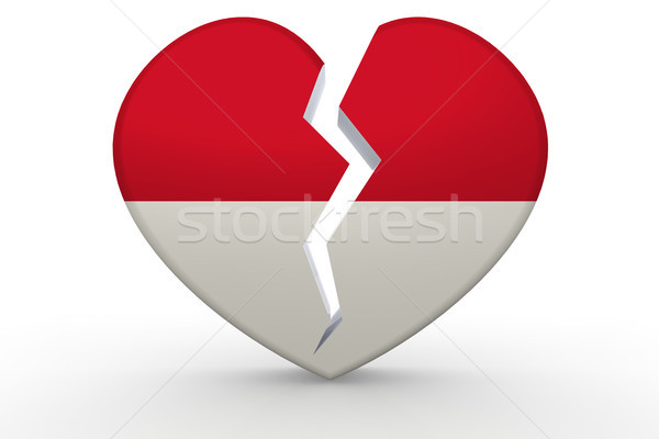 Broken white heart shape with Monaco flag Stock photo © tang90246