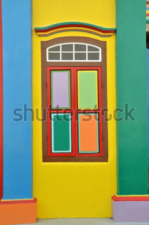 Stok fotoğraf: Renkli · pencereler · ayrıntılar · sömürge · ev · küçük