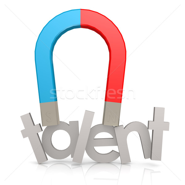 Magneet talent woord afbeelding gerenderd Stockfoto © tang90246