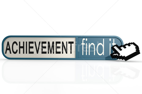 Achievement word on the blue find it banner Stock photo © tang90246