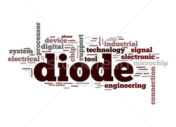 Diode woordwolk digitale elektronische chip engineering Stockfoto © tang90246
