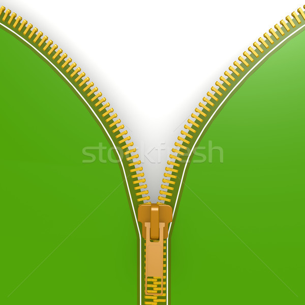 Isolated green zipper Stock photo © tang90246