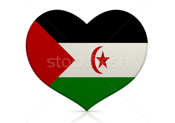 Occidentale sahara cuore sfondo viaggio bandiera Foto d'archivio © tang90246