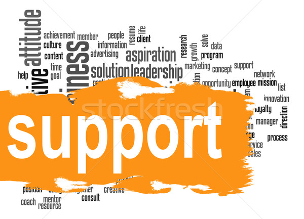 Support word cloud with yellow banner Stock photo © tang90246