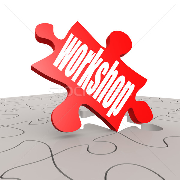 Workshop word with puzzle background Stock photo © tang90246