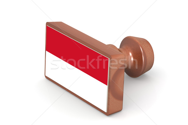 Wooden stamp with Monaco flag Stock photo © tang90246