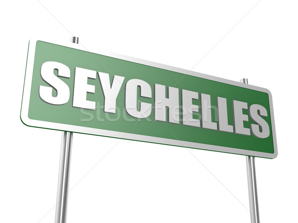 Seychellen afbeelding gerenderd gebruikt grafisch ontwerp Stockfoto © tang90246
