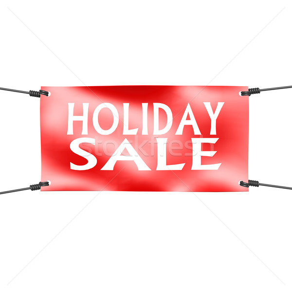 Banner holiday sale with four ropes on the corner Stock photo © tang90246