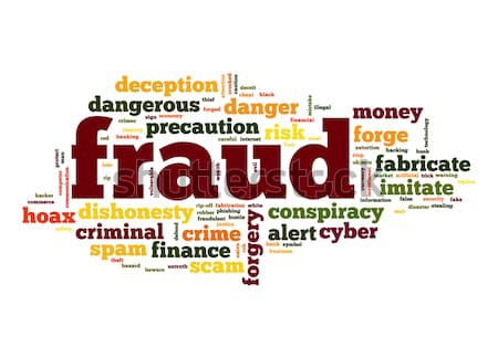 Fraude nuvem da palavra financiar perigo membro texto Foto stock © tang90246