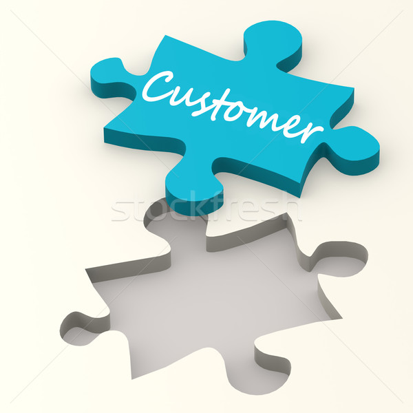 Stock photo: Customer blue puzzle