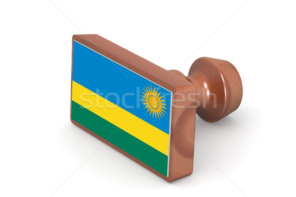 Wooden stamp with Rwanda flag Stock photo © tang90246