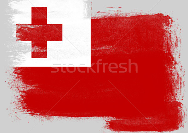 Flag of Tonga painted with brush Stock photo © tang90246