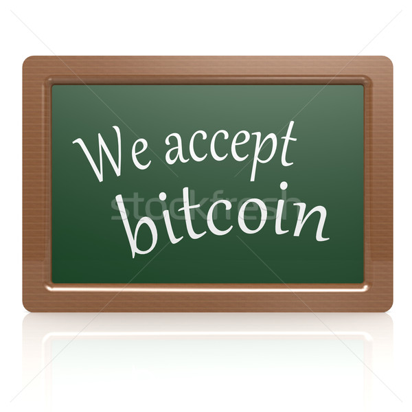 We accept bitcoin black board Stock photo © tang90246