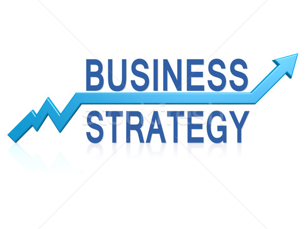 Stock photo: Business strategy with blue arrow