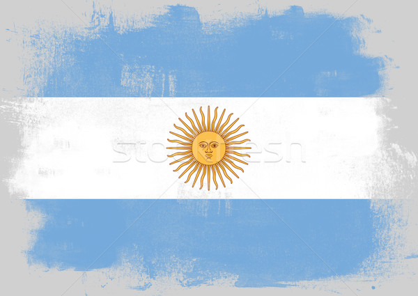 Flag of Argentina painted with brush Stock photo © tang90246