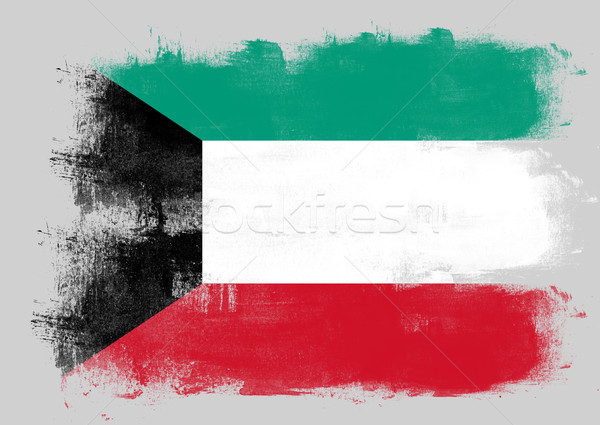 Flagge Kuwait gemalt Pinsel solide abstrakten Stock foto © tang90246