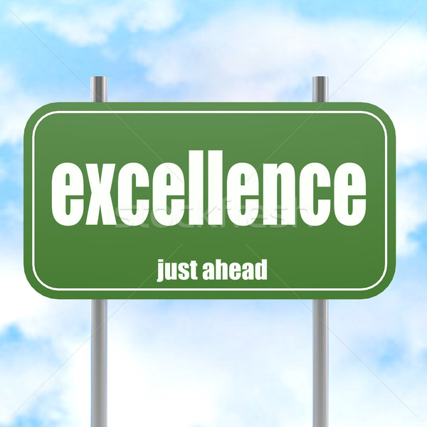 Green road sign with excellence word Stock photo © tang90246