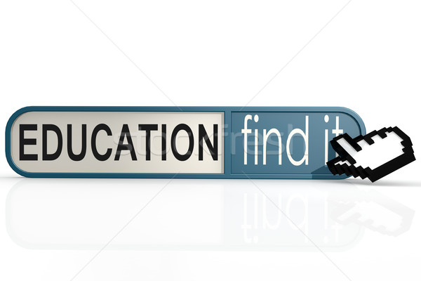 Education word on the blue find it banner Stock photo © tang90246