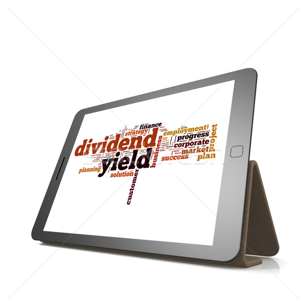 Kâr payı verim kelime bulutu tablet görüntü render Stok fotoğraf © tang90246