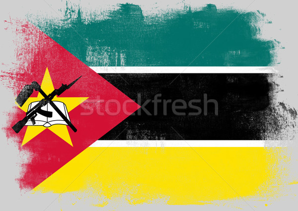 Flag of Mozambique painted with brush Stock photo © tang90246