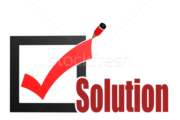 Check mark with solution word Stock photo © tang90246