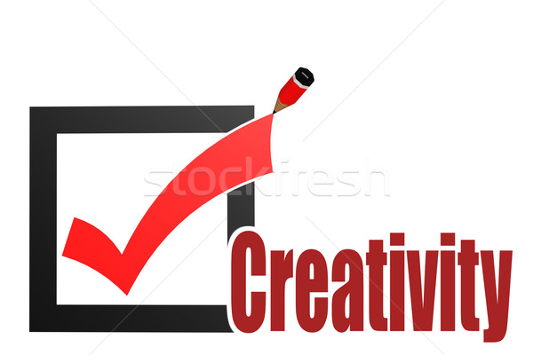 Check mark with creativity word Stock photo © tang90246