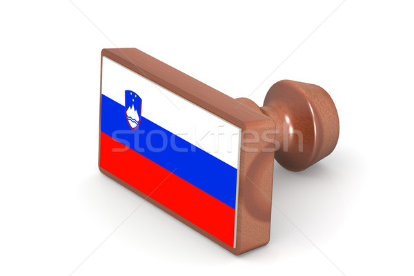 Wooden stamp with Slovenia flag Stock photo © tang90246