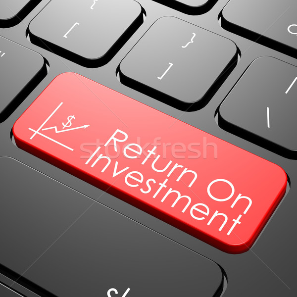 Terugkeren investering toetsenbord afbeelding gerenderd Stockfoto © tang90246