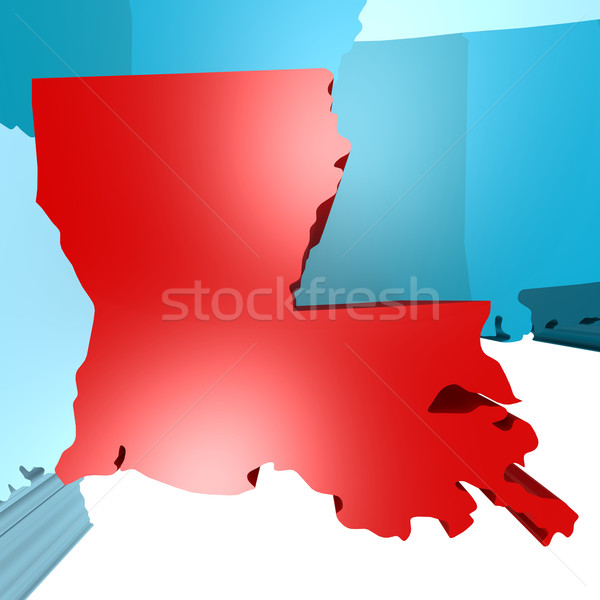 Louisiana mapa azul EUA imagem prestados Foto stock © tang90246