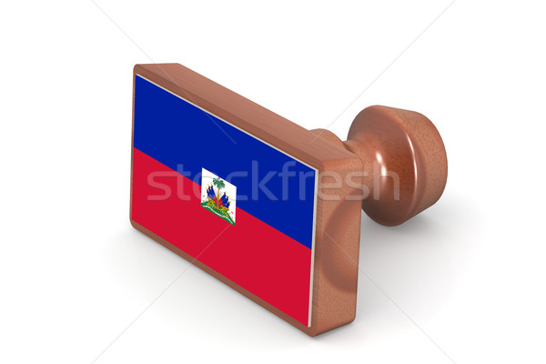 Wooden stamp with Haiti flag Stock photo © tang90246