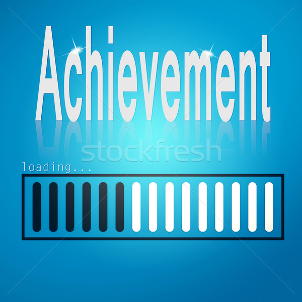 Stock photo: Achievement blue loading bar