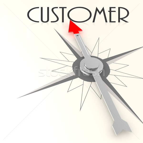 Compass with customer value word Stock photo © tang90246