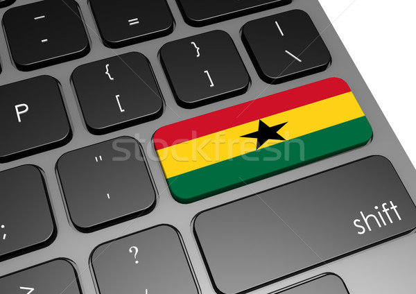 Stock fotó: Ghána · billentyűzet · kép · renderelt · mű · használt
