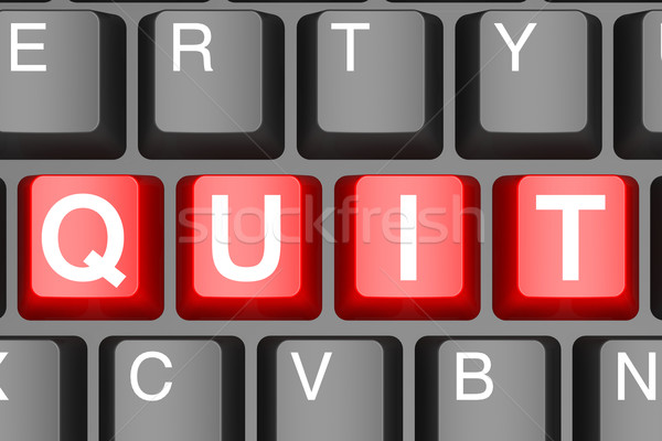 Red quit button on modern computer keyboard Stock photo © tang90246
