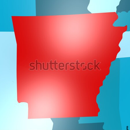 Iowa mappa blu USA immagine reso Foto d'archivio © tang90246