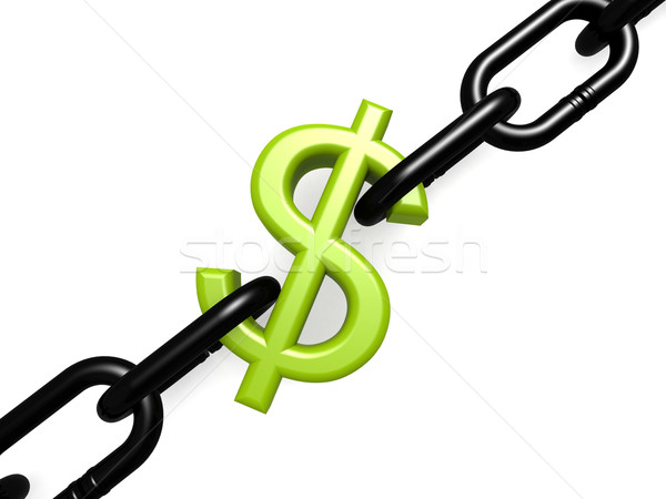 Green dollar and chain Stock photo © tang90246
