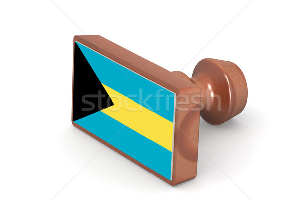 Blank wooden stamp with Bahamas flag Stock photo © tang90246
