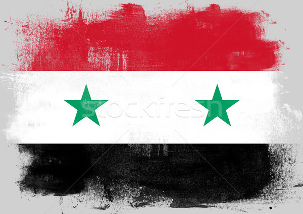 Stok fotoğraf: Bayrak · Suriye · boyalı · fırçalamak · katı · soyut