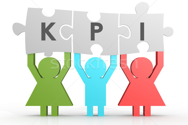 KPI - Key Performance Indicator puzzle in a line Stock photo © tang90246