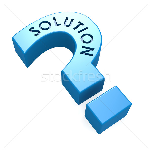 Stock photo: Blue solution isolated question mark