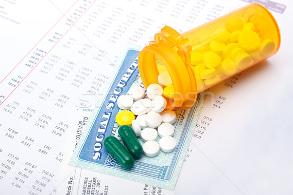 Gesundheitswesen Sozialversicherung Pillen Konto Papier medizinischen Stock foto © tangducminh