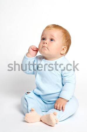 Bebek oynama oyuncak sarışın eğlence erkek Stok fotoğraf © tangducminh