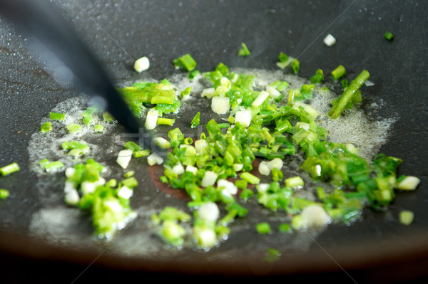 Green Scallion frying Stock photo © tangducminh