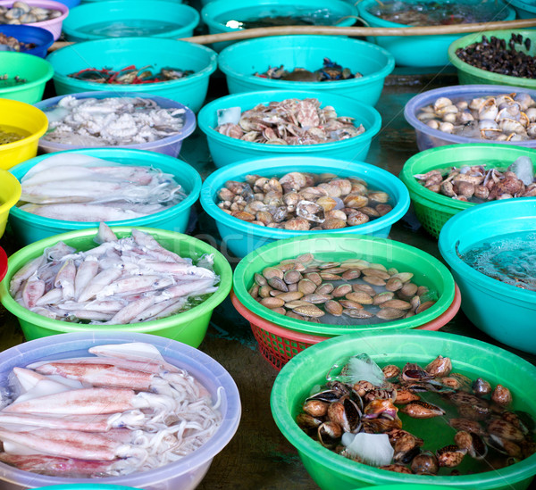 Ryb rynku Wietnam różny świeże owoce morza Zdjęcia stock © tangducminh