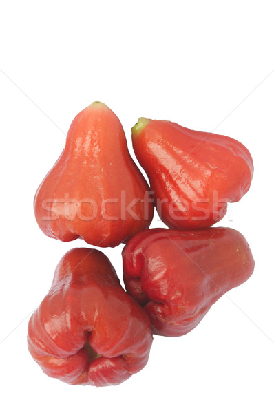Foto stock: Rosa · maçãs · isolado · branco · vermelho · tropical