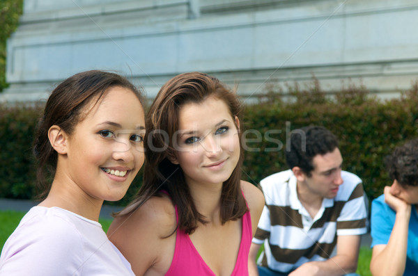 Estudiante amigos aire libre grupo adolescentes naturaleza Foto stock © tangducminh