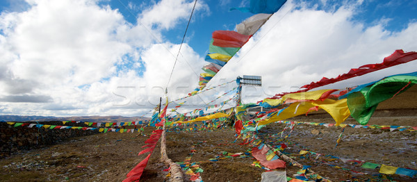 Panorama religiosa bandiera natura montagna viaggio Foto d'archivio © tangducminh