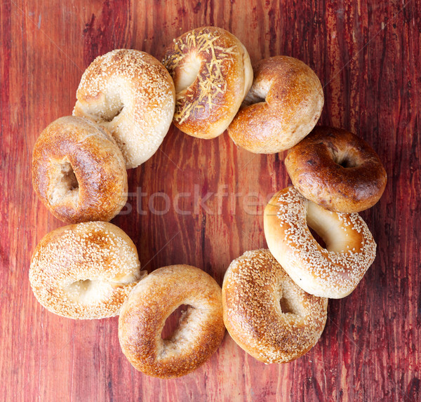 Covrigi cerc multe suprafata pâine Imagine de stoc © tangducminh