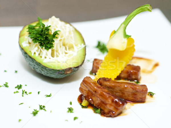 Gurme gıda yemek lezzetli gurme avokado beyaz Stok fotoğraf © tangducminh